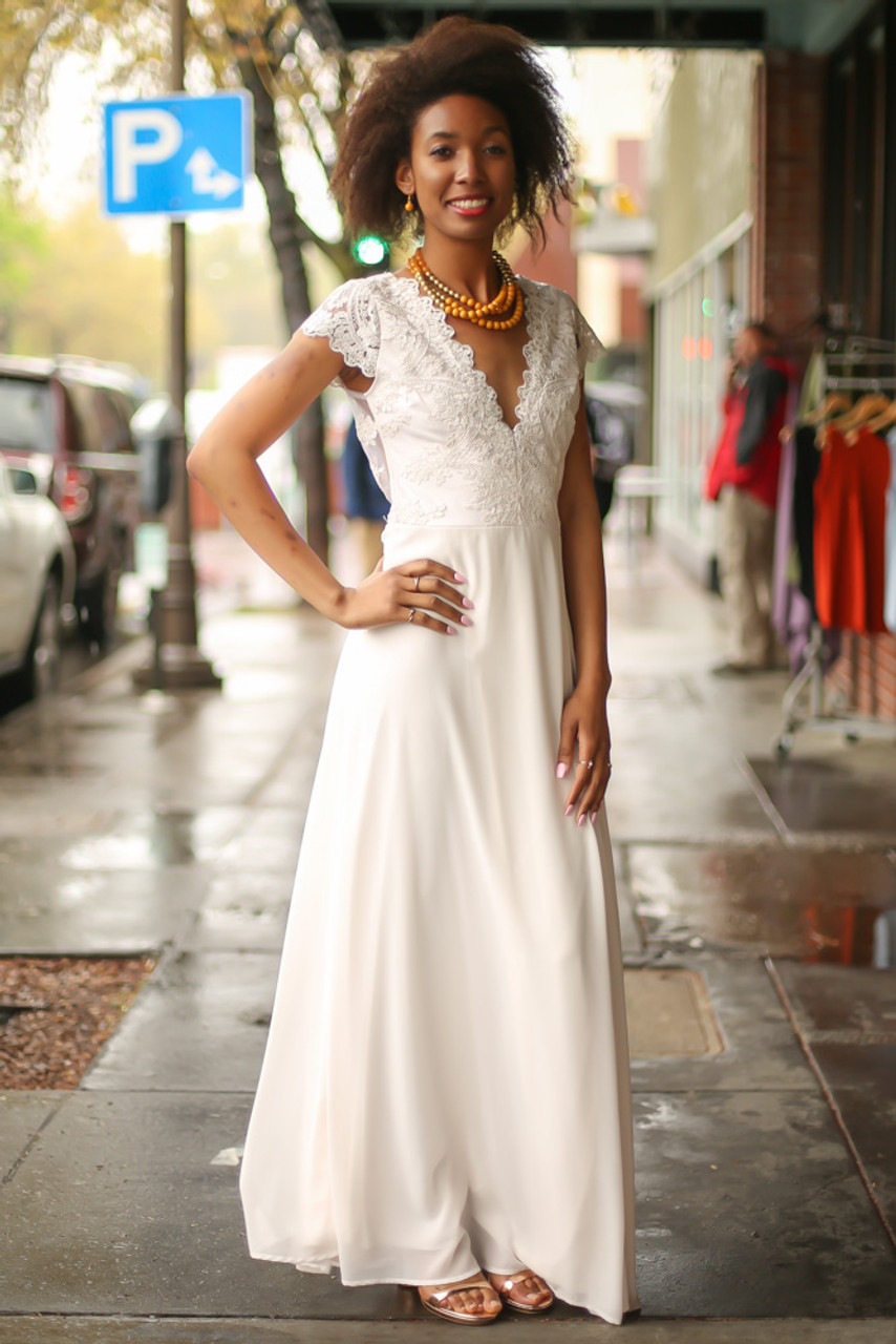 Ivory Lace Maxi Dress